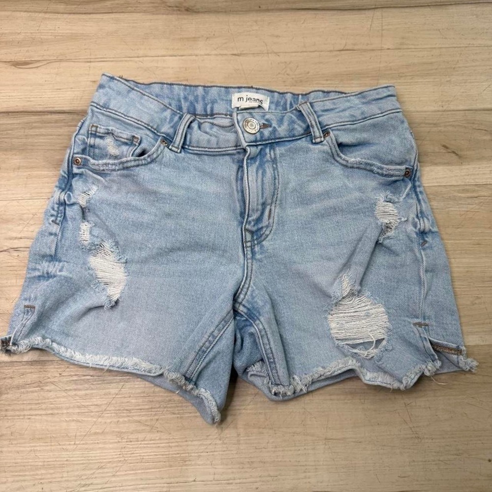 Light Blue distressed denim shorts size 6